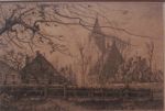 Jong.Toon de Jong.1879-1978.Blaricum.Kerk in Blarikum '06.€ 250,-